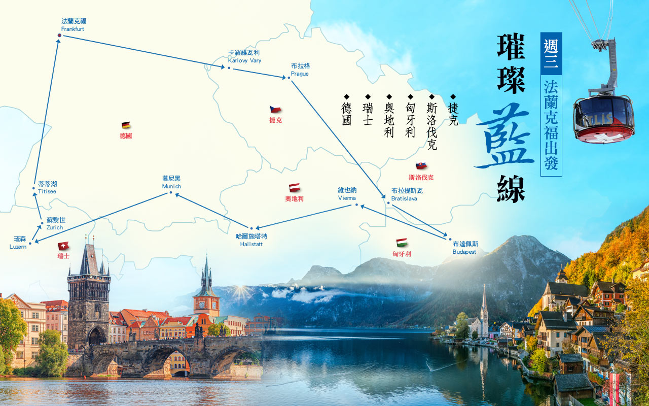 璀璨藍線-德國、捷克、奧地利、瑞士、斯洛伐克、匈牙利